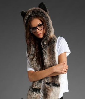 European and American fur hat winter female animal hat imitation rabbit fur grass cartoon cap with scarf