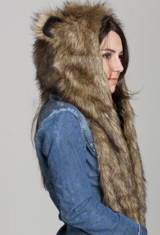 European and American fur hat winter female animal hat imitation rabbit fur grass cartoon cap with scarf