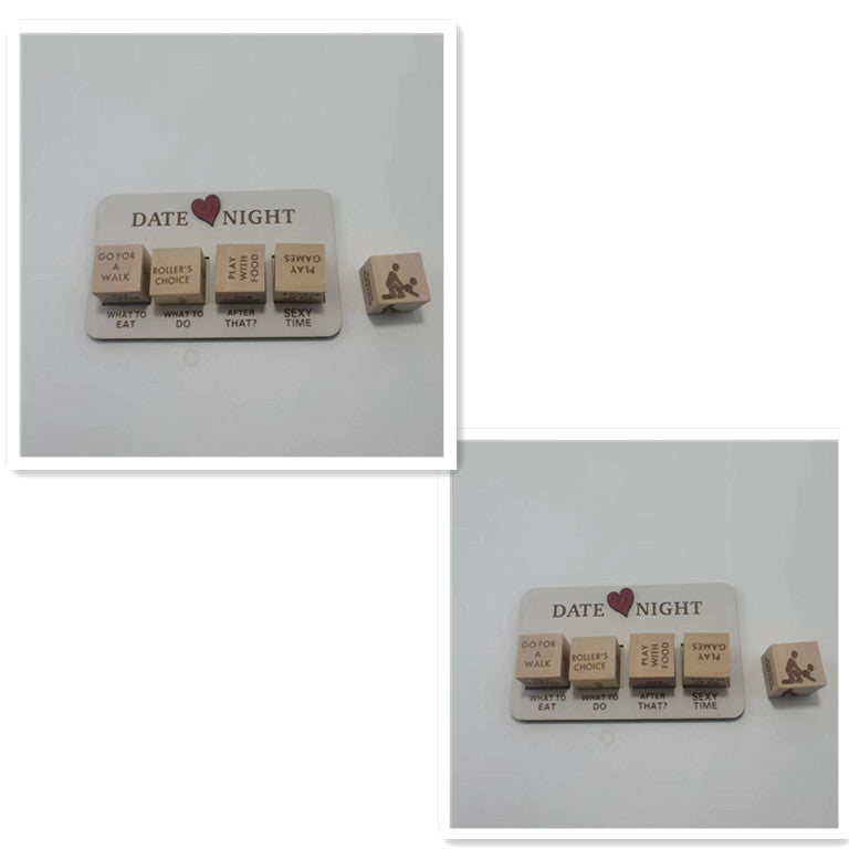 Wooden Date Night Dice Modern Minimalist