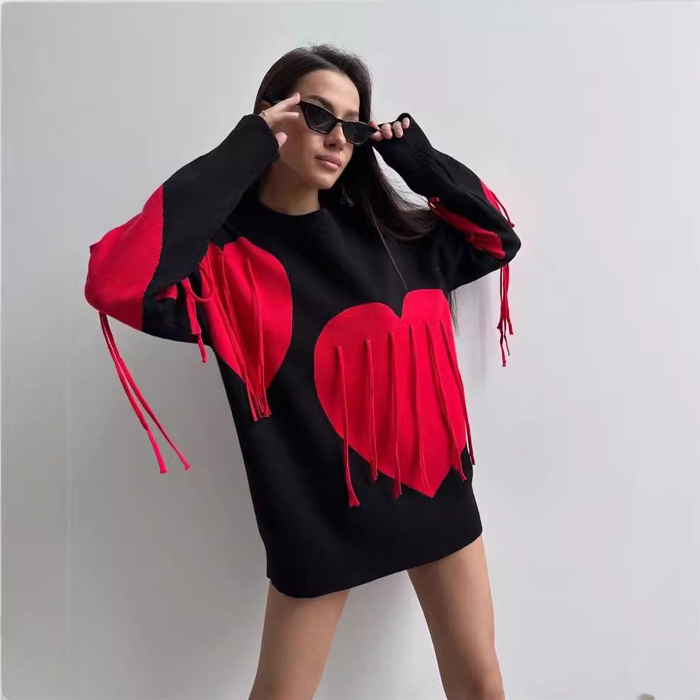 Women's Round Neck Fashion Pullover Top Sweater