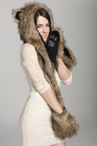 European and American fur hat winter female animal hat imitation rabbit fur grass cartoon cap with scarf