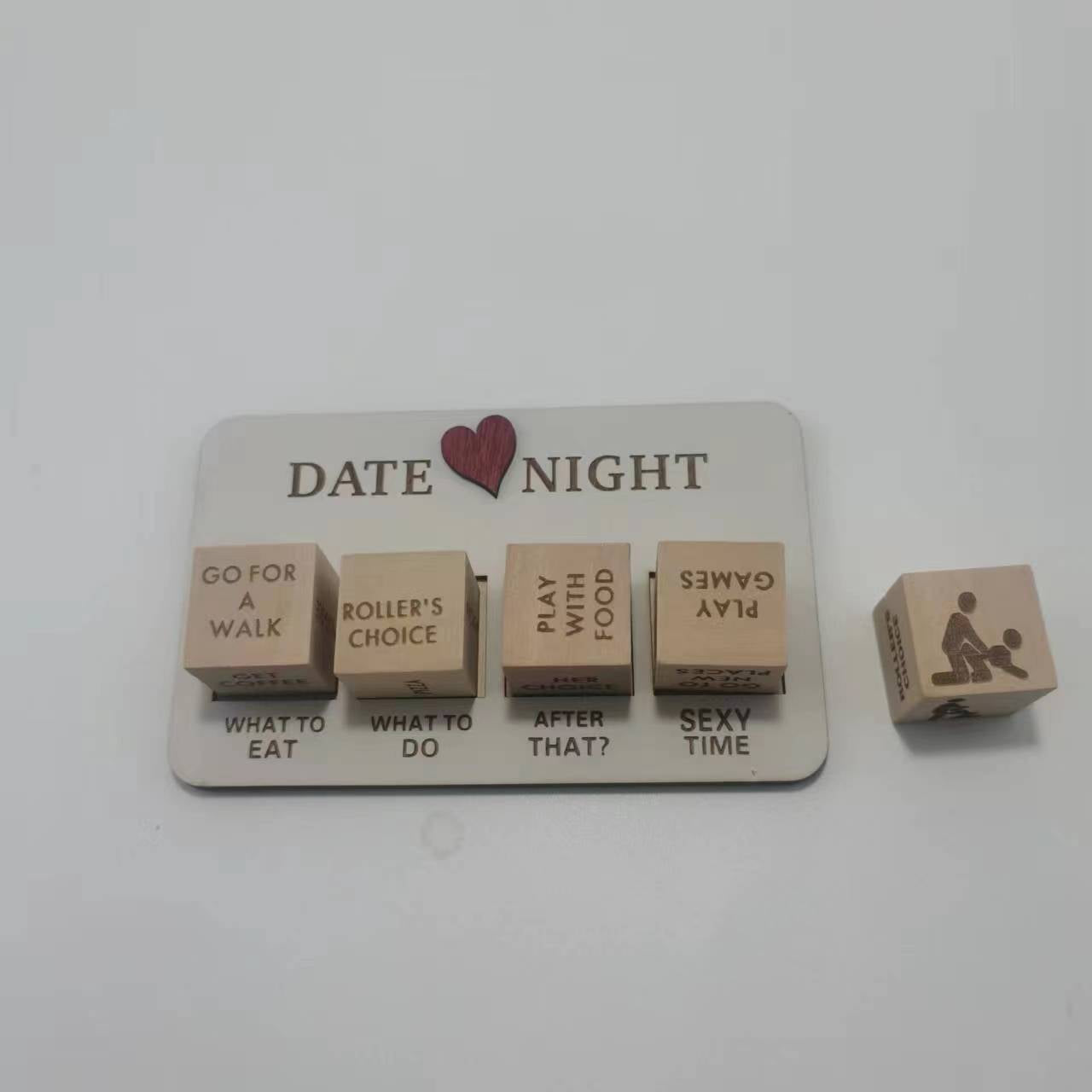 Wooden Date Night Dice Modern Minimalist