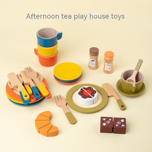 Simulation Afternoon Tea Suit Cake Dessert Tea Set Combination Girls Playing House Toys